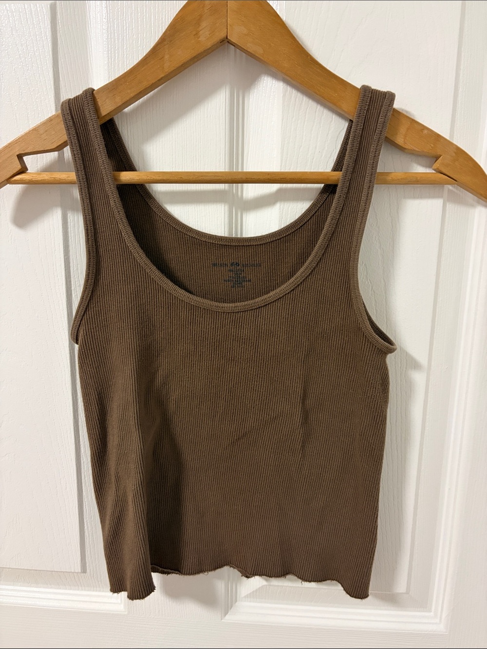 Brandy Melville Brown Ribbed Tank Top